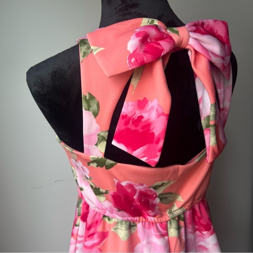Bonnie Jean Coral Flower Dress - Size 16 - Picture 14 of 14